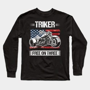 US Flag Trike Trikers Design Motorcycle Trikes Gift for Triker Long Sleeve T-Shirt